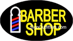 Barber Shop Neon Sign with Barber Pole Graphic - Flashing Design