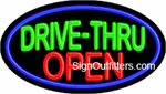Drive-Thru Open Neon Sign - Flashing Design