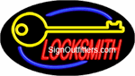 Locksmith with Key Graphic Neon Sign - Flashing Design