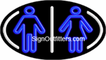 Restrooms Symbol Neon Sign - Flashing Design