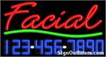 Facial Custom Neon Sign - With Phone Number