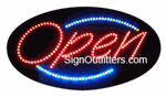 Open with Italic Font LED Sign - Flashing Design