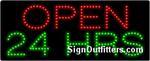Open 24 Hrs LED Sign - Regular Design