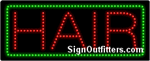 Hair with Green Border LED Sign - Regular Design