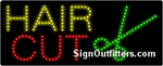 Hair Cut with Scissor Graphic LED Sign - Regular Design