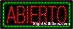 Abierto with Green Border LED Sign - Regular Design