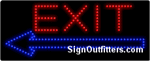 Exit with Left Arrow LED Sign - Regular Design