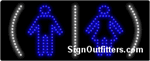 Restrooms Logo LED Sign - Regular Design