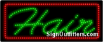 Hair with Red Border LED Sign - Regular Design