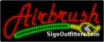 Airbrush with brush graphic LED Sign - Regular Design