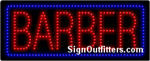 Barber with Blue Border LED Sign - Regular Design
