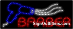 Barber with Hair Dryer Graphic LED Sign - Regular Design