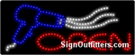 Open with Hair Dryer Graphic LED Sign - Regular Design