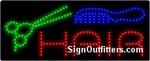 Hair with Scissors & Comb Graphic LED Sign - Regular Design