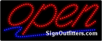 Open with Wavy Line LED Sign - Regular Design