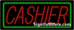 Cashier with Green Border LED Sign - Regular Design