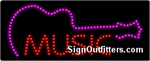 Music (Pink Guitar) LED Sign - Regular Design
