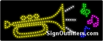 Music (Yellow Trumpet) LED Sign - Regular Design