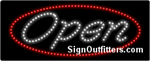 Open with Oval Border LED Sign - Regular Design