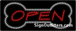 Open with Bone Border LED Sign - Regular Design