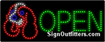 Open with Dog Graphic LED Sign - Regular Design