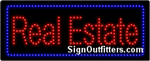 Real Estate with Blue Border LED Sign - Regular Design