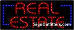 Real Estate with Blue Bracket LED Sign - Regular Design