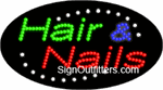 Hair & Nails LED Sign - Flashing Design