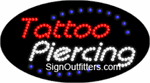 Tattoo Piercing LED Sign - Flashing Design