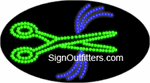 Scissors Graphic LED Sign - Flashing Design