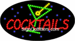 Cocktails with Martini Glass Graphic LED Sign - Flashing Design
