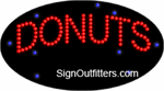 Donuts with Donuts Graphics LED Sign - Flashing Design