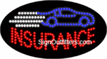 Insurance with Car Graphic LED Sign - Flashing Design