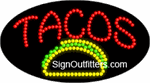 Tacos with Taco Graphic LED Sign - Flashing Design