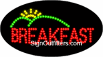 Breakfast with Sunrise Graphic LED Sign - Flashing Design
