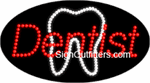 Dentist with Tooth Graphic LED Sign - Flashing Design
