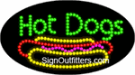 Hot Dogs with Hot Dog Graphic LED Sign - Flashing Design