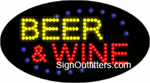 Beer & Wine LED Sign - Flashing Design
