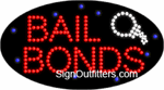 Bail Bonds with Handcuffs LED Sign - Flashing Design
