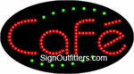 Cafe in Red Font LED Sign - Flashing Design