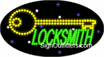 Locksmith with Key Graphic LED Sign - Flashing Design