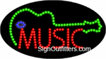 Music with Guitar Graphic LED Sign - Flashing Design