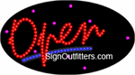 Open with Mug Graphics LED Sign - Flashing Design