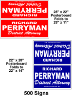 Cheap political signs.  Paper board yard signs.