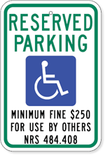 Nevada Handicapped Parking Sign