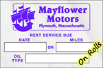 Oil Change Stickers - 3381 - On Rolls of 1000