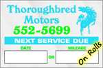 Oil Change Stickers - 3383 - On Rolls of 1000 decals