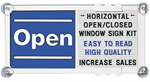 Blue and White Open / Closed Sign - Horizontal