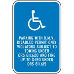 Oregon Handicap Sign