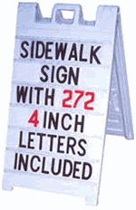 Missouri Plasticade Sidewalk Sign A-Frame Kit.  Available in White, Yellow, and Orange.